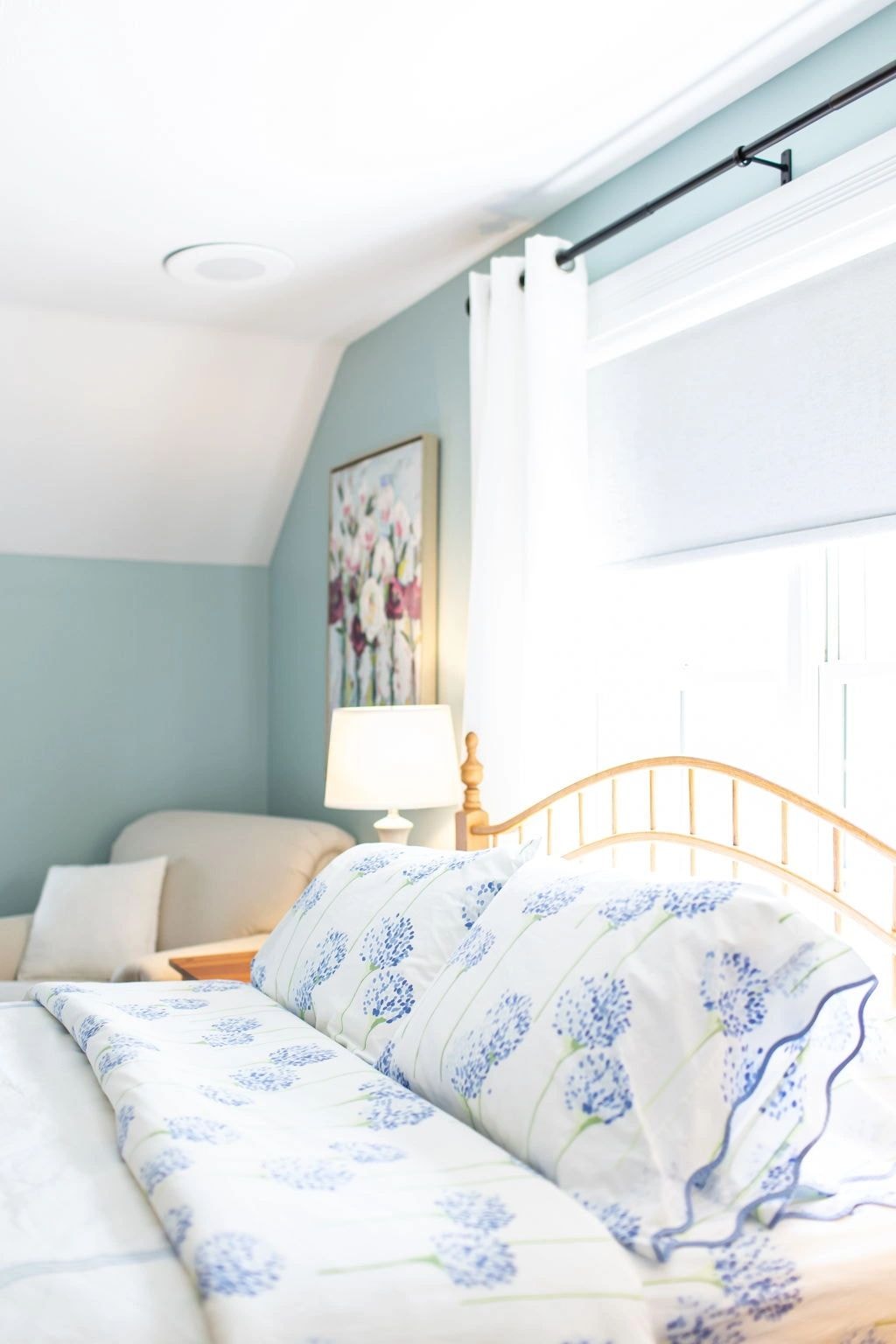 Queen Suite bedroom detail at Biddle Point Inn
