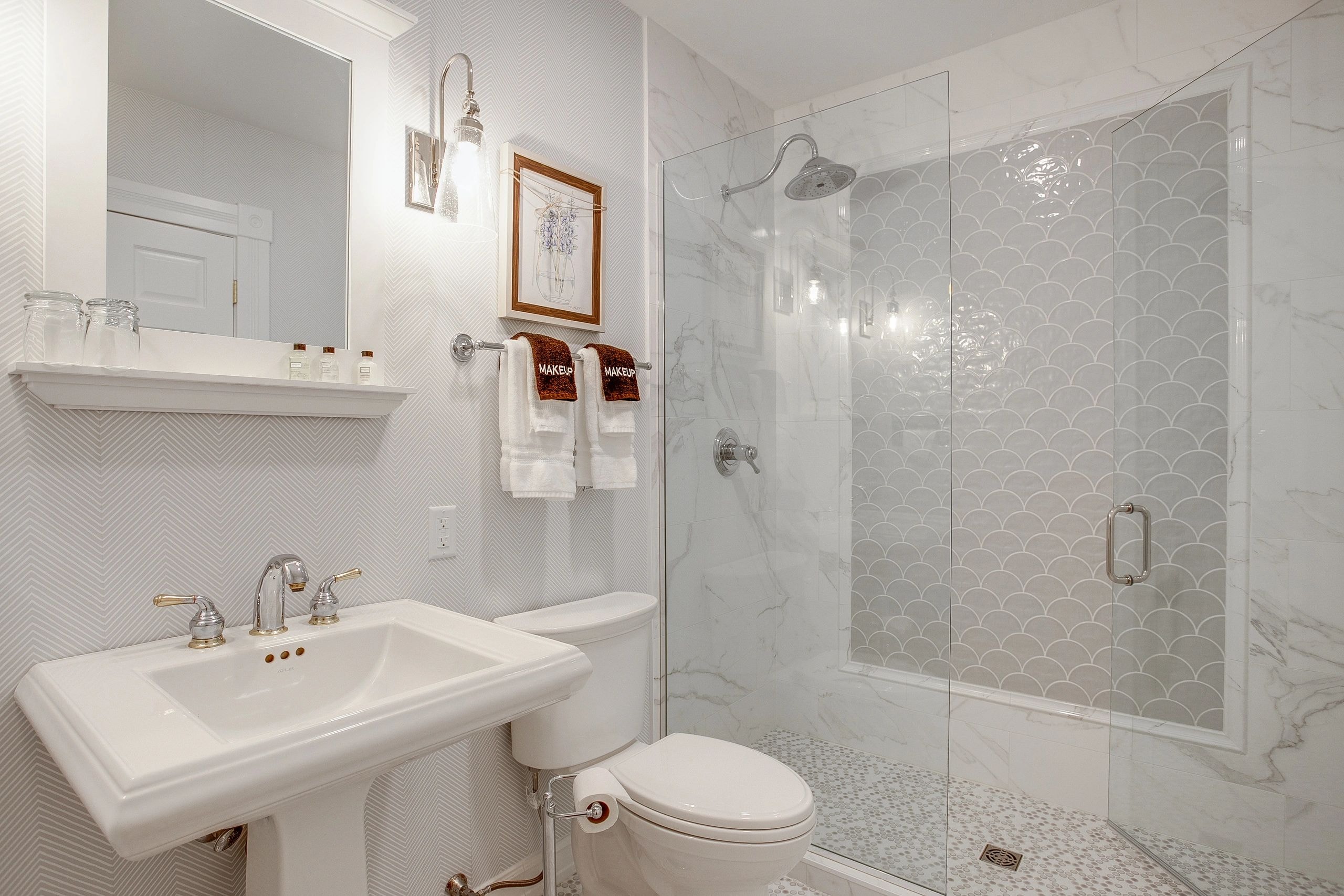 King Suite bathroom at Biddle Point Inn